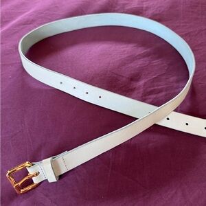 J.Crew Pale Mint Leather Belt – Gold Buckle, 45.5”